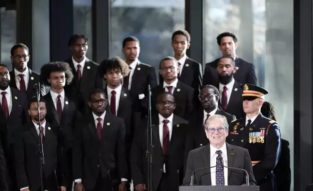 James "Chip" Carter speaks during a service for former President Jimmy Carter at the Jimmy Carter Presidential Library and Museum in Atlanta, Saturday, Jan. 4, 2025. Carter died Dec. 29 at the age of 100. (AP Photo/Alex Brandon, Pool)