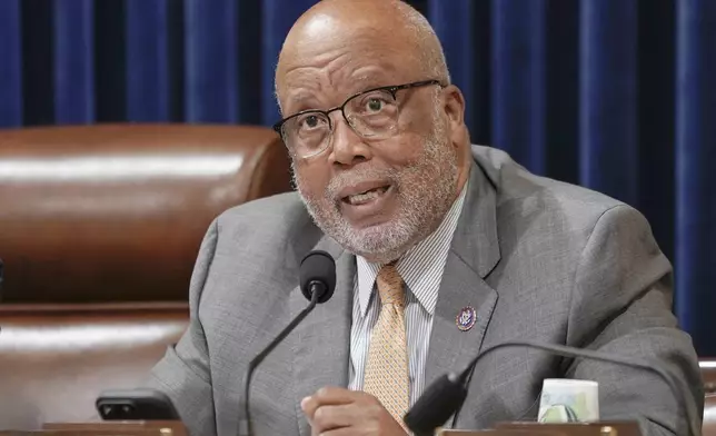 FILE - Rep. Bennie Thompson, D-Miss., talks during a hearing on Capitol Hill, Jan. 10, 2024, in Washington. (AP Photo/Mariam Zuhaib, File)