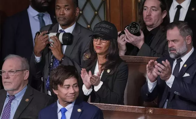 Rep. Lauren Boebert, R-Colo., applauds during a joint session of Congress to confirm the Electoral College votes, affirming President-elect Donald Trump's victory in the presidential election, Monday, Jan. 6, 2025, at the U.S. Capitol in Washington. (AP Photo/J. Scott Applewhite)