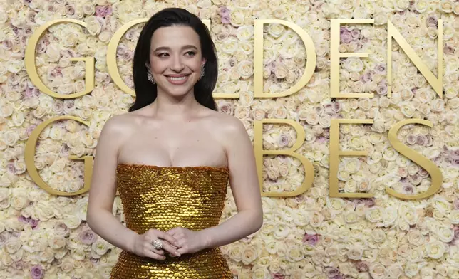 Mikey Madison arrives at the 82nd Golden Globes on Sunday, Jan. 5, 2025, at the Beverly Hilton in Beverly Hills, Calif. (Photo by Jordan Strauss/Invision/AP)