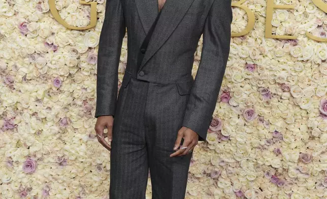 Tyler James Williams arrives at the 82nd Golden Globes on Sunday, Jan. 5, 2025, at the Beverly Hilton in Beverly Hills, Calif. (Photo by Jordan Strauss/Invision/AP)