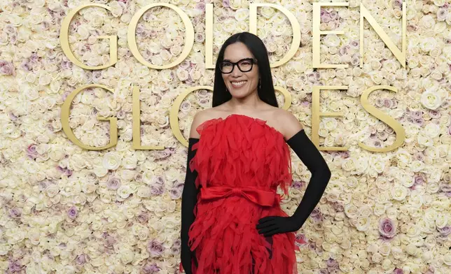 Ali Wong arrives at the 82nd Golden Globes on Sunday, Jan. 5, 2025, at the Beverly Hilton in Beverly Hills, Calif. (Photo by Jordan Strauss/Invision/AP)