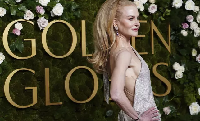 Nicole Kidman arrives at the 82nd Golden Globes on Sunday, Jan. 5, 2025, at the Beverly Hilton in Beverly Hills, Calif. (Photo by Jordan Strauss/Invision/AP)