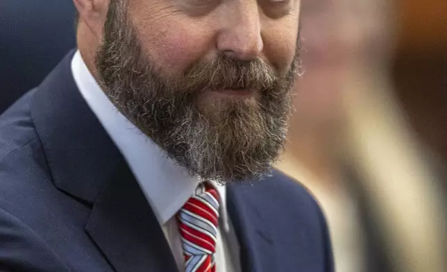 Texas state Rep. Dustin Burrows, R-Lubbock, during opening day of the 89th Texas Legislative Session in Austin, Texas, Tuesday, Jan. 14, 2025. (AP Photo/Stephen Spillman)