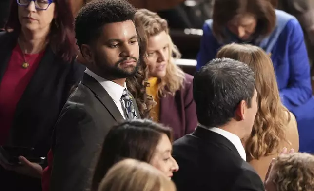 Rep. Maxwell Frost, D-Fla., is pictured as the House of Representatives meets to elect a speaker and convene the new 119th Congress at the Capitol in Washington, Friday, Jan. 3, 2025. (AP Photo/Jacquelyn Martin)