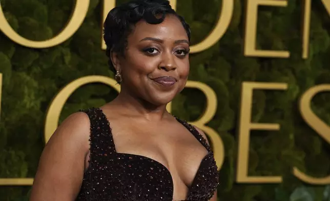 Quinta Brunson arrives at the 82nd Golden Globes on Sunday, Jan. 5, 2025, at the Beverly Hilton in Beverly Hills, Calif. (Photo by Jordan Strauss/Invision/AP)