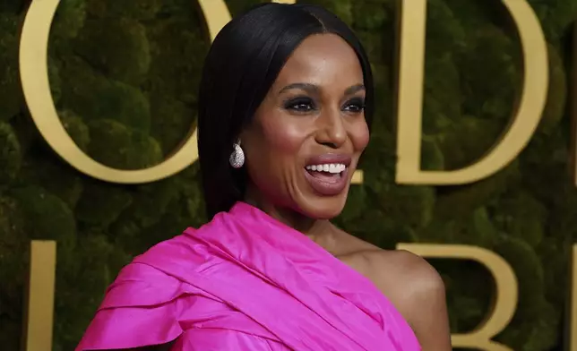 Kerry Washington arrives at the 82nd Golden Globes on Sunday, Jan. 5, 2025, at the Beverly Hilton in Beverly Hills, Calif. (Photo by Jordan Strauss/Invision/AP)