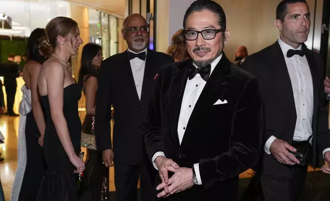 Hiroyuki Sanada arrives at the 82nd Golden Globes on Sunday, Jan. 5, 2025, at the Beverly Hilton in Beverly Hills, Calif. (AP Photo/Chris Pizzello)