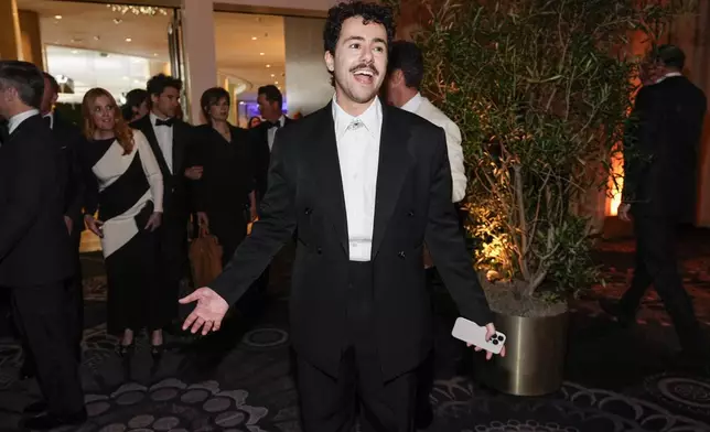 Ramy Youssef arrives at the 82nd Golden Globes on Sunday, Jan. 5, 2025, at the Beverly Hilton in Beverly Hills, Calif. (AP Photo/Chris Pizzello)