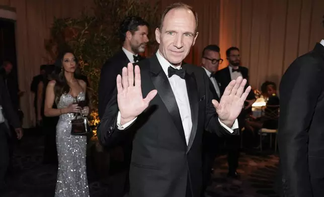 Ralph Fiennes arrives at the 82nd Golden Globes on Sunday, Jan. 5, 2025, at the Beverly Hilton in Beverly Hills, Calif. (AP Photo/Chris Pizzello)