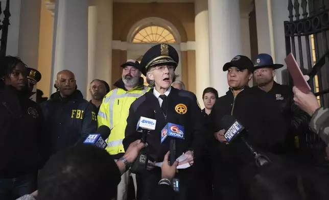 Superintendent of Police for the New Orleans Police Department Anne Kirkpatrick makes a statement after a vehicle drove into a crowd on New Orleans' Canal and Bourbon Street, Wednesday Jan. 1, 2025. (AP Photo/Gerald Herbert)