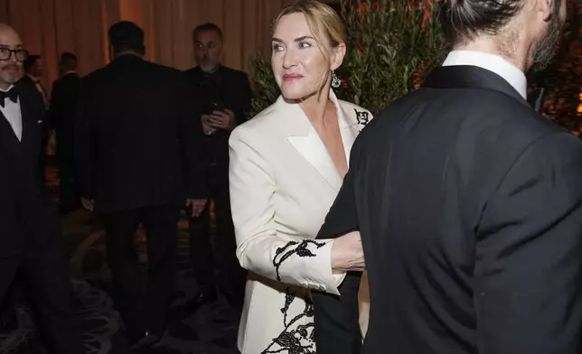 Kate Winslet arrives at the 82nd Golden Globes on Sunday, Jan. 5, 2025, at the Beverly Hilton in Beverly Hills, Calif. (AP Photo/Chris Pizzello)