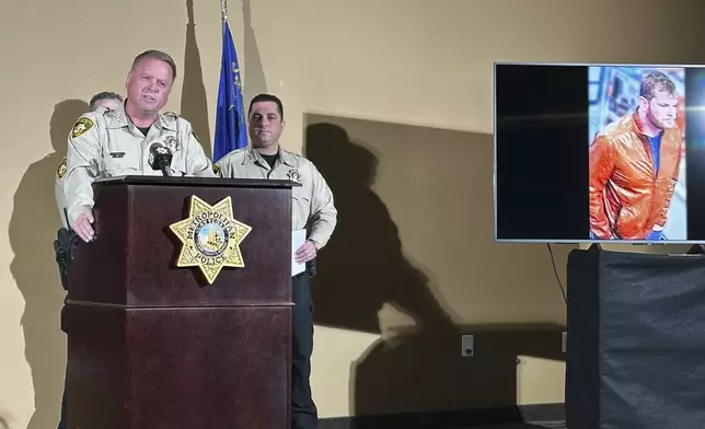 Las Vegas Metropolitan Police Department Sheriff Kevin McMahill speaks during a press conference regarding developments of a New Year's Eve truck explosion Friday, Jan. 3, 2025 in Las Vegas. (AP Photo/Rio Yamat)