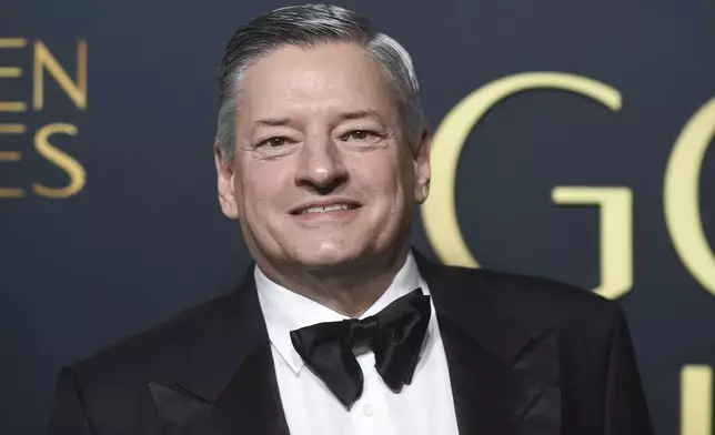 Ted Sarandos arrives at Golden Gala: An Evening of Excellence on Friday, Jan. 3, 2025, at the Beverly Hilton in Beverly Hills, Calif. (Photo by Richard Shotwell/Invision/AP)