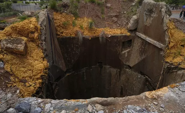 An abandoned gold mine, where miners were rescued from below ground, in Stilfontein, South Africa, Thursday, Jan. 16, 2025. (AP Photo/Themba Hadebe)