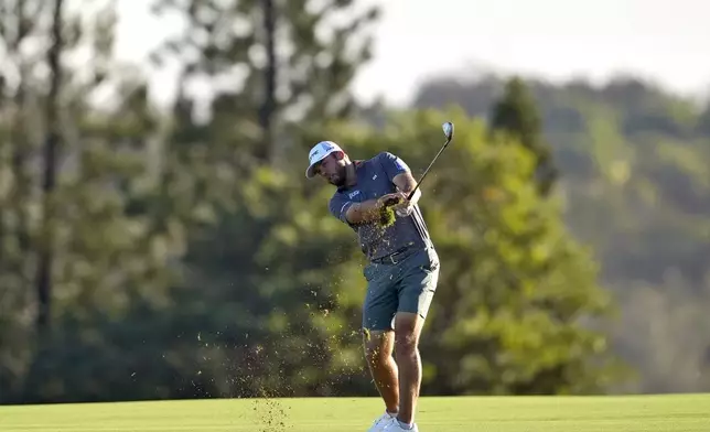 Sam Burns hits from the 12th fairway during the pro-am round of The Sentry golf event, Wednesday, Jan. 1, 2025, at Kapalua Plantation Course in Kapalua, Hawaii. (AP Photo/Matt York)