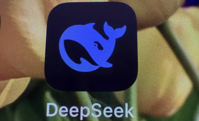 The logo for the app DeepSeek is seen on an iPhone Monday, Jan. 27, 2025, in Washington. (AP Photo/Jon Elswick)