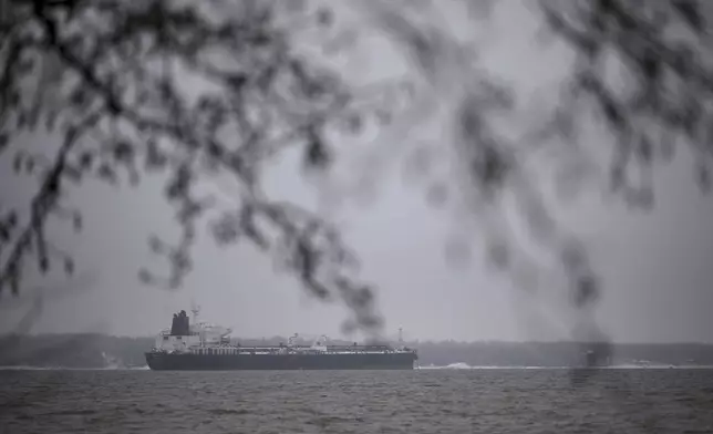 FILE – The oil tanker Eagle S, suspected of the disruption of the Finland-Estonia power cable Estlink-2, is anchored near the port of Kilpilahti in Porvoo on the Gulf of Finland, on Tuesday, Jan. 7, 2025. (Antti Aimo-Koivisto/Lehtikuva via AP, File)