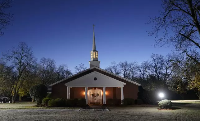 FILE - Day breaks over the Maranatha Baptist Church in Plains, Ga., on Nov. 29, 2023. (AP Photo/Alex Brandon, File)