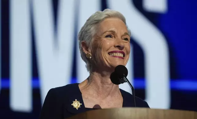 FILE - Cecile Richards, former President of Planned Parenthood and daughter of the late Texas Gov. Ann Richards, speaks during the Democratic National Convention in Chicago, Aug. 21, 2024. (AP Photo/Erin Hooley, File)