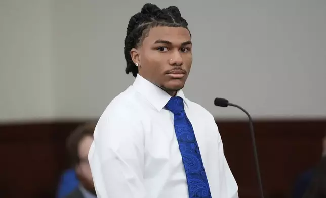 Joaquin Smith appears at district court as he and four other Massachusetts college students made their first appearance on conspiracy and kidnapping charges in Worcester, Mass, Thursday, Jan. 16, 2025. (AP Photo/Robert F. Bukaty)