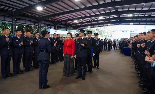 NPC Standing Committee member inspects passing-out parade at HK Police College  Source: HKSAR Government Press Releases
