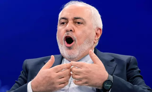 Javad Zaria, Vice President for Strategic Affairs of Iran, speaks the Annual Meeting of World Economic Forum in Davos, Switzerland, Wednesday, Jan. 22, 2025. (AP Photo/Markus Schreiber)