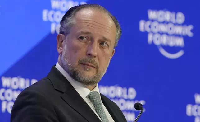 Austria's Foreign Minister Alexander Schallenberg attends the Annual Meeting of World Economic Forum in Davos, Switzerland, Thursday, Jan. 23, 2025. (AP Photo/Markus Schreiber)