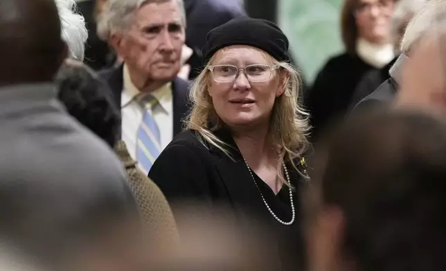 Amy Carter departs after the funeral service for former President Jimmy Carter at Maranatha Baptist Church in Plains, Ga., Thursday, Jan. 9, 2025. Carter died Dec. 29 at the age of 100. (AP Photo/Alex Brandon, Pool)