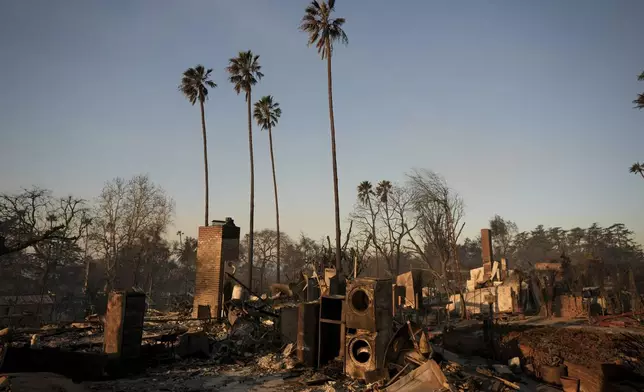 The devastation of the Eaton Fire is shown in a neighborhood Friday, Jan. 10, 2025 in Altadena, Calif. (AP Photo/Jae C. Hong)