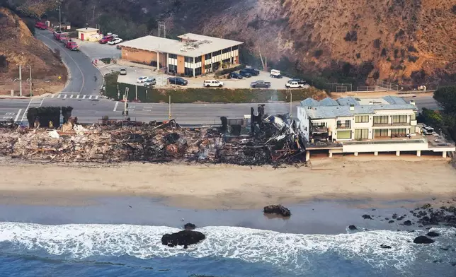 Beachfront properties are left destroyed by the Palisades Fire, Thursday, Jan. 9, 2025 in Malibu, Calif. (AP Photo/Mark J. Terrill)