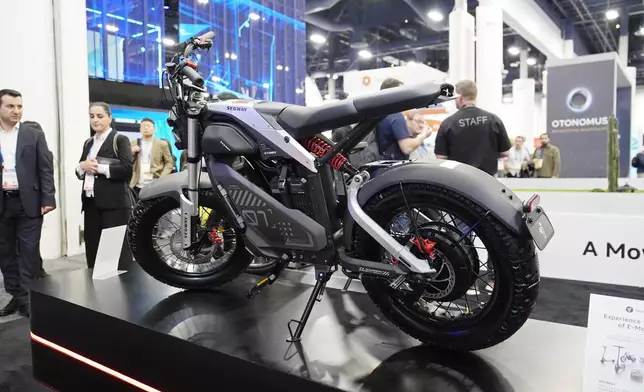 The Segway Xyber e-bike sits on display during the CES tech show Tuesday, Jan. 7, 2025, in Las Vegas. (AP Photo/John Locher)