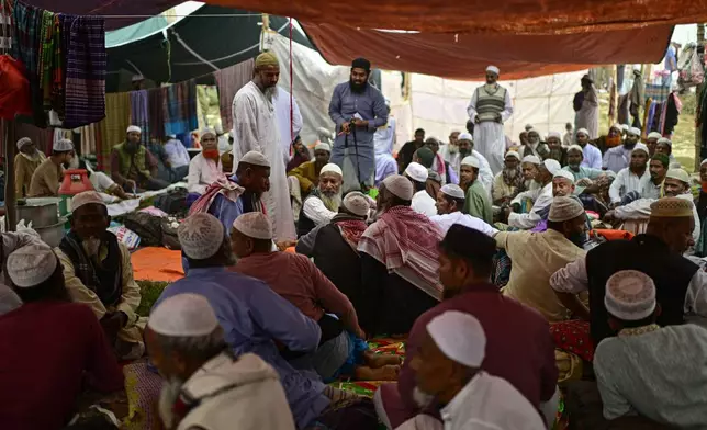 Muslim devotees rest under makeshift tents during the first phase of the three-day Biswa Ijtema, or the World Congregation of Muslims, at the banks of the Turag river in Tongi, near Dhaka, Bangladesh, Friday, Jan. 31, 2025. (AP Photo/Mahmud Hossain Opu)