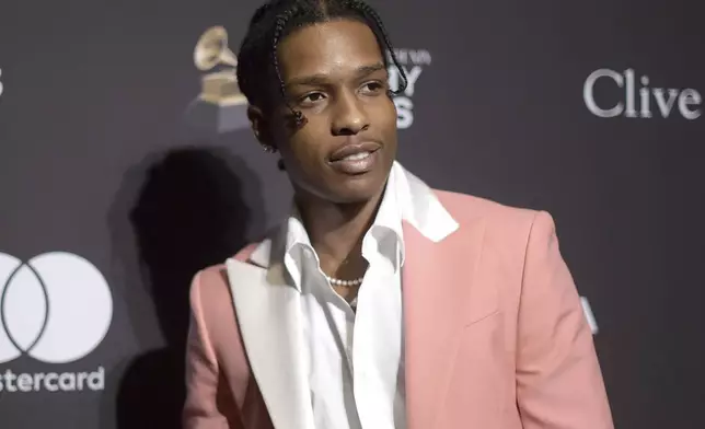 FILE - Rapper A$AP Rocky at Pre-Grammy Gala And Salute To Industry Icons in Beverly Hills, Calif., on Feb. 9, 2019. (Photo by Richard Shotwell/Invision/AP, File)