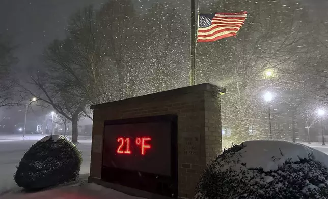 More winter weather blows into Lowville, New York on Saturday, January 4, 2025. (AP Photo/Cara Anna)