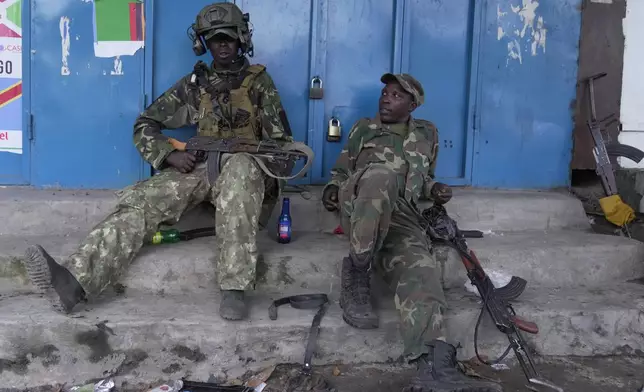 M23 rebels patrol the streets of Goma, Democratic Republic of the Congo, Wednesday, Jan. 29, 2025. (AP Photo/Brian Inganga)