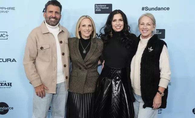 John Maucere, from left, Marlee Matlin, Shoshannah Stern, and Liz Tannebaum attend the premiere of "Marlee Matlin: Not Alone Anymore" during the Sundance Film Festival on Thursday, Jan. 23, 2025, at Eccles Theatre in Park City, Utah. (Photo by Charles Sykes/Invision/AP)
