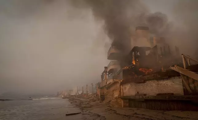 A beach front property is burned by the Palisades Fire Thursday, Jan. 9, 2025 in Malibu, Calif. (AP Photo/Jae C. Hong)