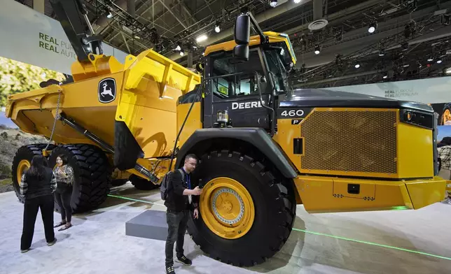 The Articulated Dump Truck is on display at the John Deere booth during the CES tech show Tuesday, Jan. 7, 2025, in Las Vegas. (AP Photo/John Locher)