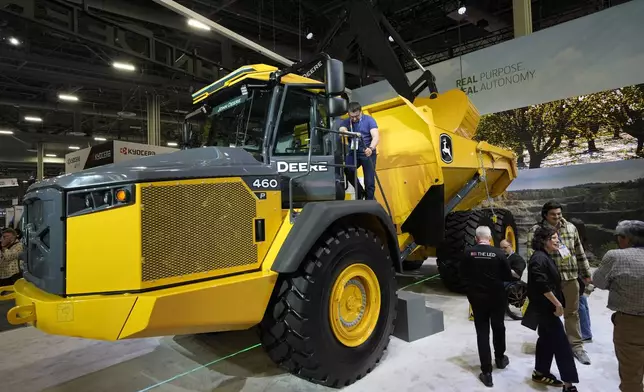 The Articulated Dump Truck is on display at the John Deere booth during the CES tech show Tuesday, Jan. 7, 2025, in Las Vegas. (AP Photo/John Locher)