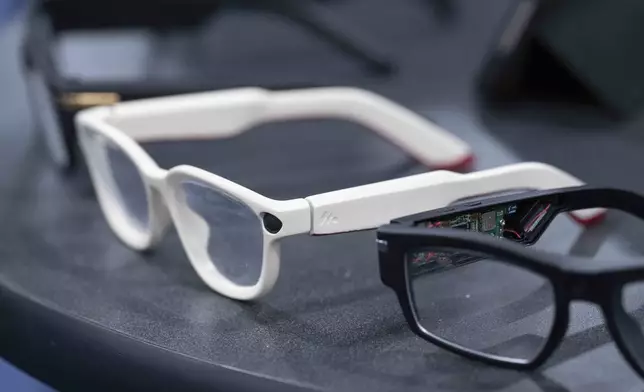 Mustard unveils their new consumer line of AI smart glasses with built-in privacy guards during 2025 CES Unveiled, Sunday, Jan. 5, 2025, in Las Vegas. (AP Photo/Jack Dempsey)