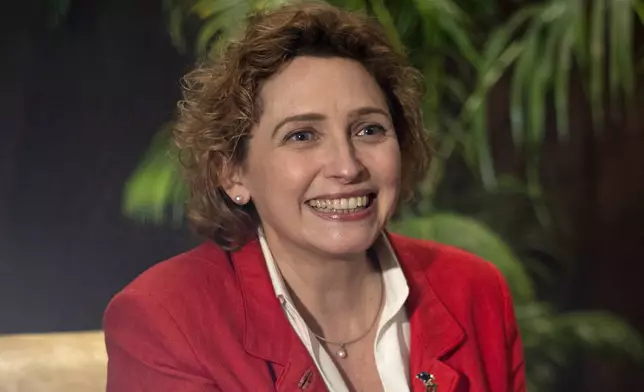 European Investment Bank Vice President Nicola Beer speaks to the Associated Press during an interview in Dhaka, Bangladesh, Thursday, Jan. 9, 2025. (AP Photo/Al-emrun Garjon)