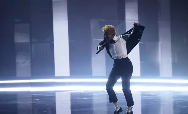 Janelle Monae performs "Don't Stop 'til You Get Enough" as a tribute to Quincy Jones during the 67th annual Grammy Awards on Sunday, Feb. 2, 2025, in Los Angeles. (AP Photo/Chris Pizzello)
