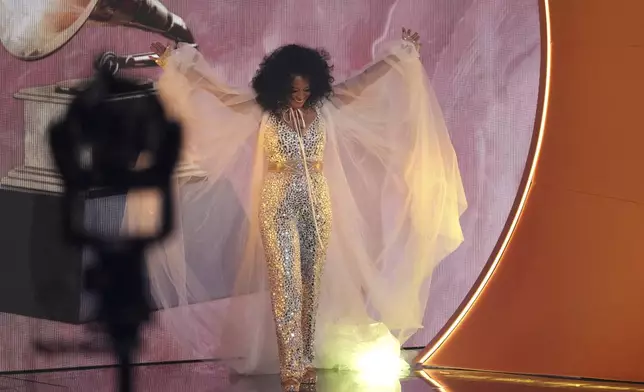 Diana Ross presents the award for song of the year during the 67th annual Grammy Awards on Sunday, Feb. 2, 2025, in Los Angeles. (AP Photo/Chris Pizzello)