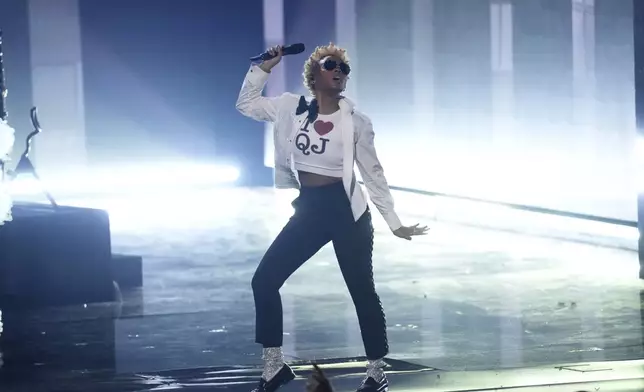 Janelle Monae performs "Don't Stop 'til You Get Enough" as a tribute to Quincy Jones during the 67th annual Grammy Awards on Sunday, Feb. 2, 2025, in Los Angeles. (AP Photo/Chris Pizzello)