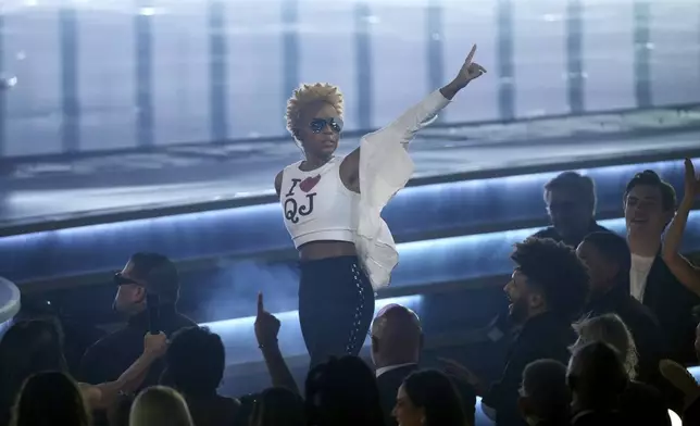 Janelle Monae performs "Don't Stop 'til You Get Enough" as a tribute to Quincy Jones during the 67th annual Grammy Awards on Sunday, Feb. 2, 2025, in Los Angeles. (AP Photo/Chris Pizzello)