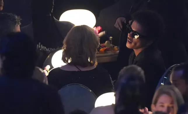Bruno Mars in the audience during the 67th annual Grammy Awards on Sunday, Feb. 2, 2025, in Los Angeles. (AP Photo/Chris Pizzello)