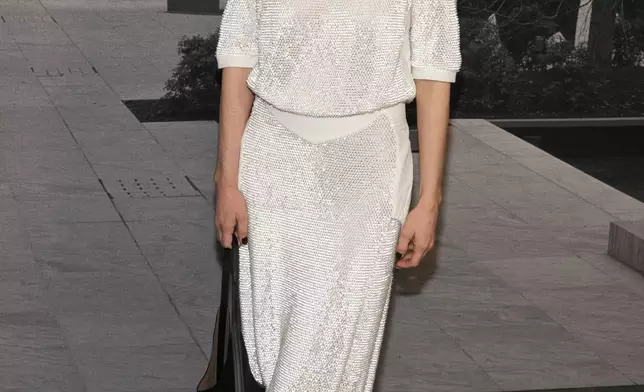 Amanda Seyfried arrives at the Tory Burch Fall/Winter 2025 fashion show as part of New York Fashion Week on Monday, Feb. 10, 2025, at the Museum of Modern Art in New York. (Photo by Charles Sykes/Invision/AP)