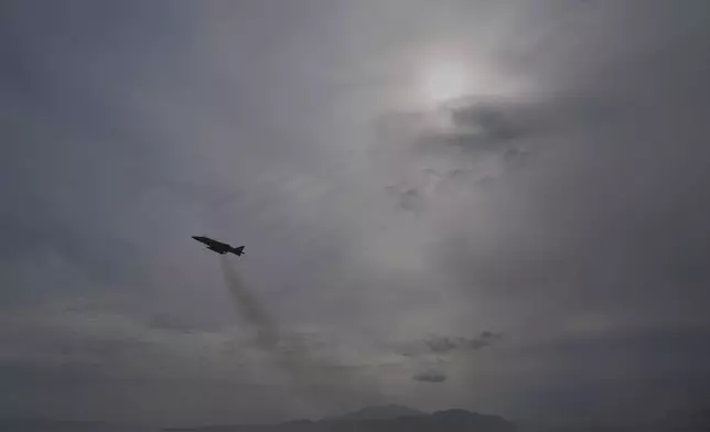 A Harrier vertical takeoff fighter jet participates in the Steadfast Dart 2025 exercise, involving some 10,000 troops in three different countries from nine nations and represent the largest NATO operation planned this year, in Nea Anchialos, central Greece, Thursday, Feb. 13, 2025. (AP Photo/Thanassis Stavrakis)