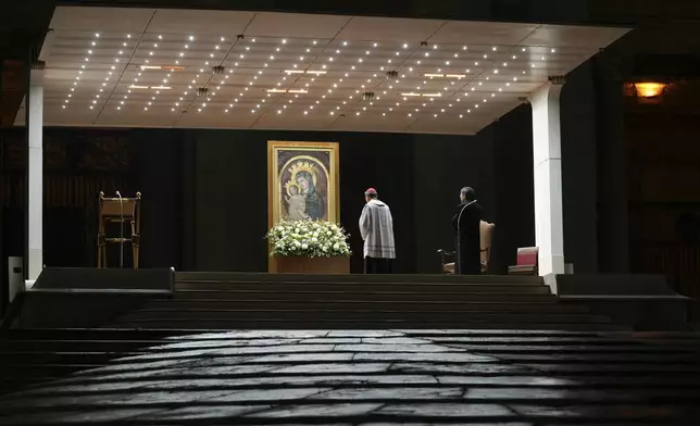 Cardinal Luis Antonio Tagle during a rosary prayer service held for the health of Pope Francis in St Peter's Square at The Vatican, Tuesday, Feb. 25, 2025. (AP Photo/Kirsty Wigglesworth)